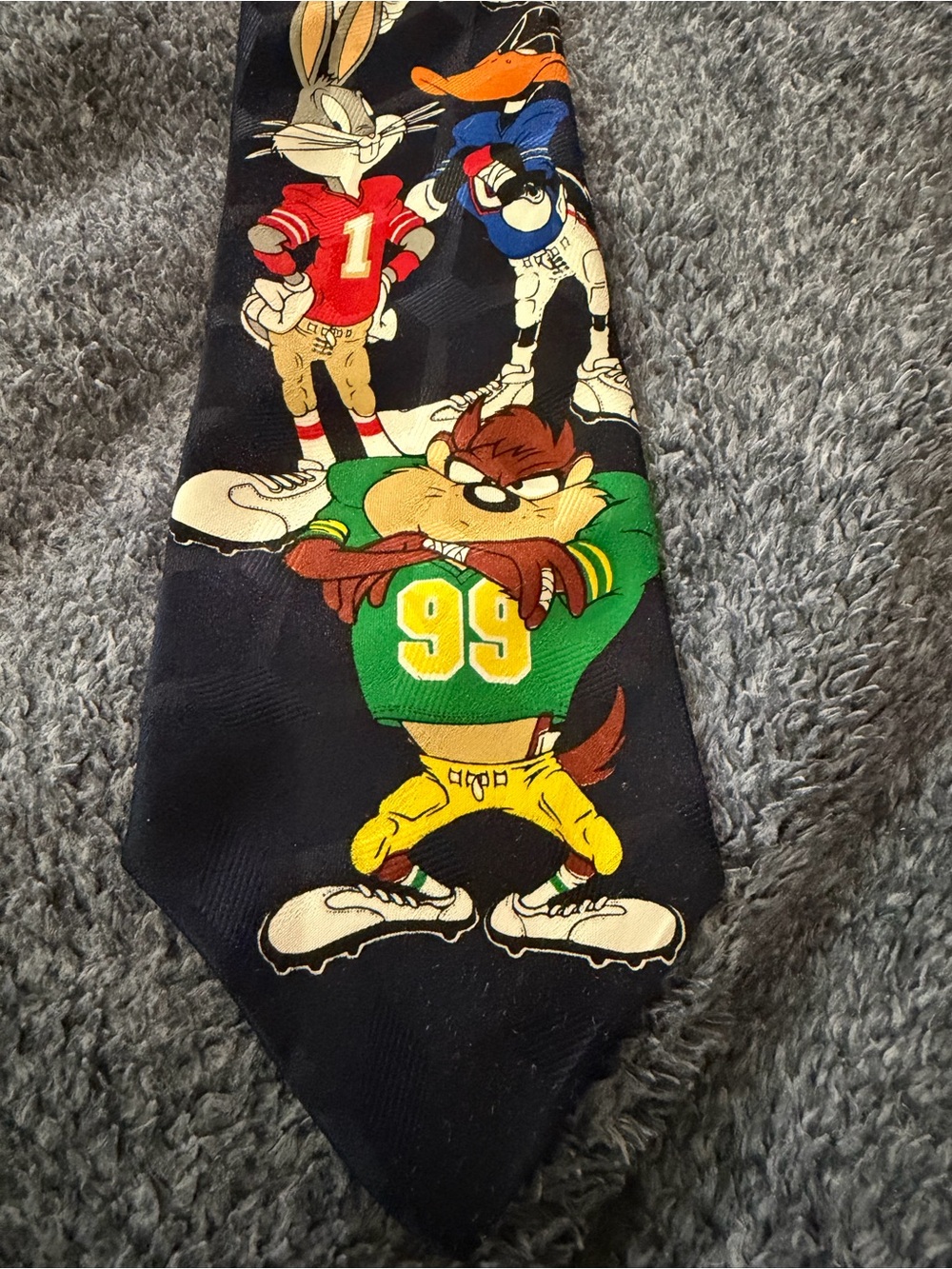 Vintage Looney Tunes Mania Football Novelty Necktie